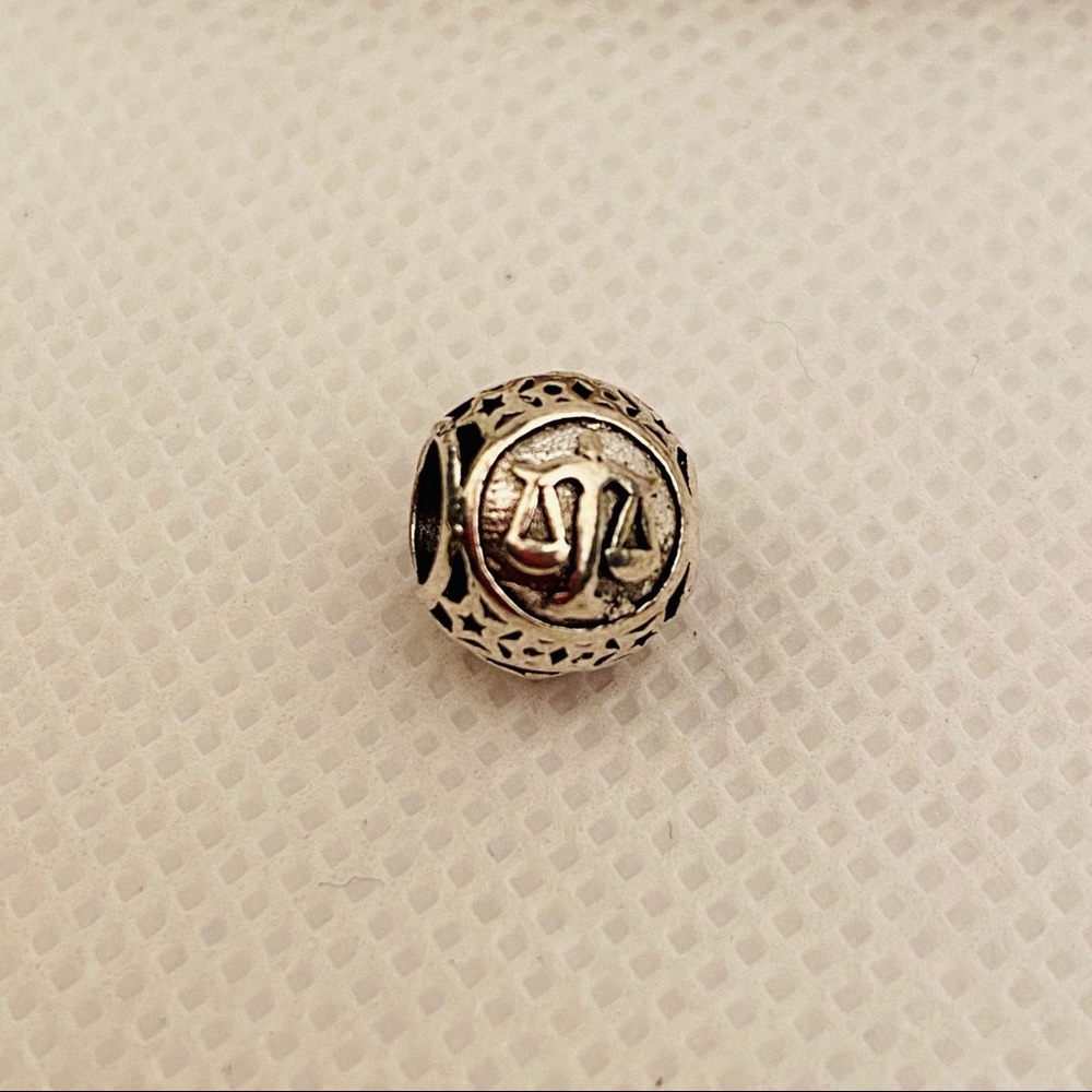 Libra Scales Silver European Charm Pendant
